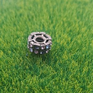 Chamilia Authentic 925 Sterling Silver Solid Charm Purple Crystal P333